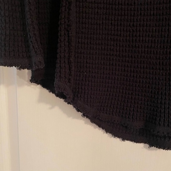 Free People Thermal Black Cold Shoulder Sweater - Picture 6 of 7